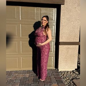 Plus Pink Devore Cowl Jumpsuit